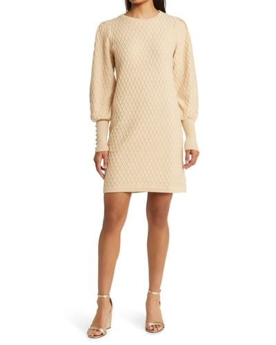Lilly Pulitzer Lilly Pulitzer Jacquetta Long Sleeve Sweater Dress - Natural
