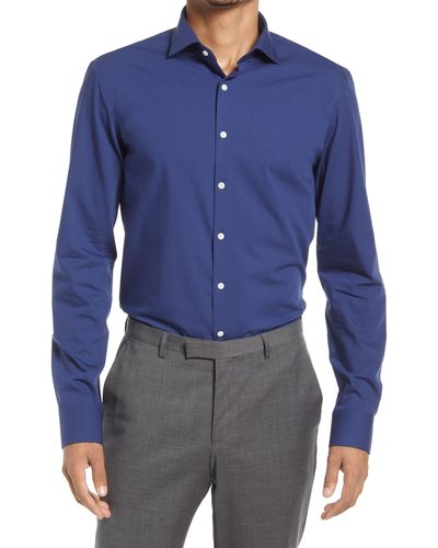 Nordstrom Tech-smart Extra Trim Fit Dress Shirt - Blue