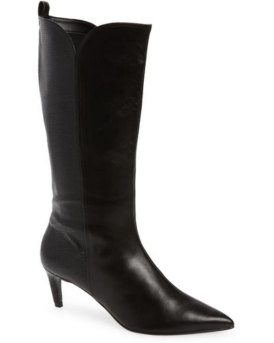 Ted Baker Seydi Pointed Toe Boot In Black Leather Top Grain At Nordstrom Rack