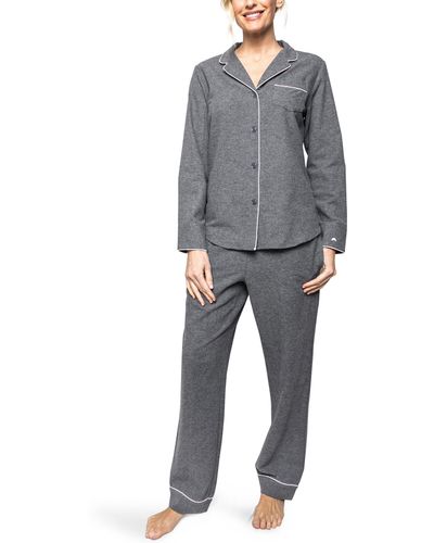 Petite Plume Flannel Pajamas - Gray