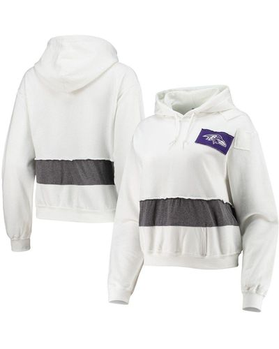 Refried Apparel Baltimore Ravens Sustainable Crop Dolman Pullover Hoodie At Nordstrom - White