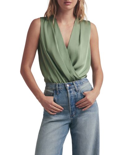 FAVORITE DAUGHTER The Date Sleeveless Wrap Blouse - Green