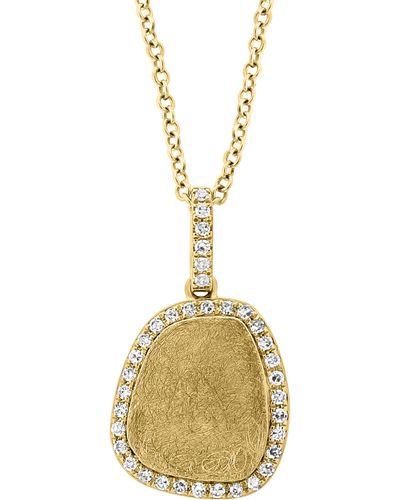 Effy 14k Yellow Gold Diamond Halo Pendant Necklace - Metallic