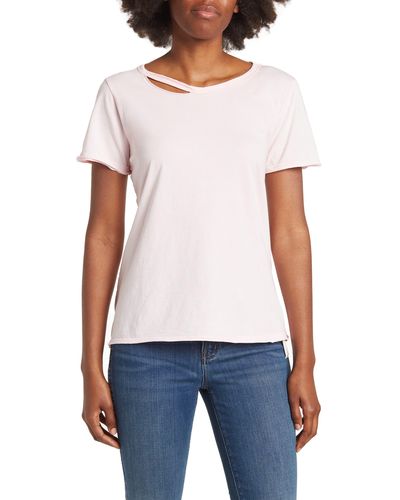 FOR THE REPUBLIC Short Sleeve Stone Washed T-shirt In Mauve At Nordstrom Rack - Purple
