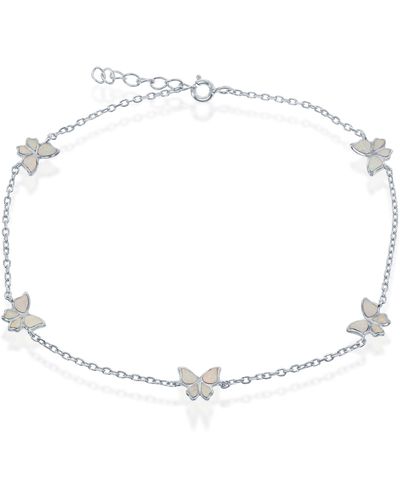 Simona White Opal Butterfly Anklet