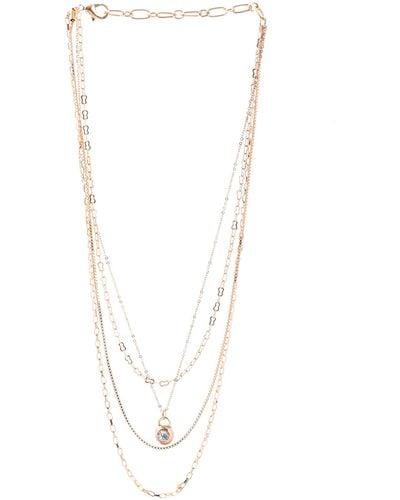 Saachi Crystal Layered Chain Necklace - White