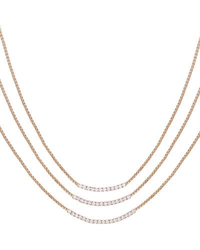 Vince Camuto Set Of 3 Crystal Bar Necklaces - Metallic