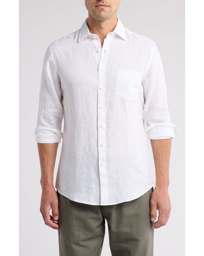 Rodd & Gunn Willowbank Sports Fit Linen Button-up Shirt - White