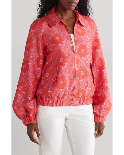 Trina Turk Melodious Floral Jacket - Red