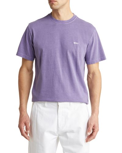Obey Cotton Logo T-shirt - Purple