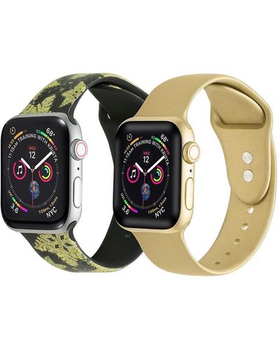 The Posh Tech Assorted 2-pack Silicone Apple Watch® Watchbands - Black