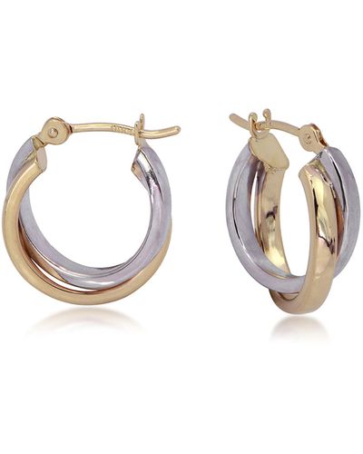 CANDELA JEWELRY 14k Gold Nested Hoop Earrings - Multicolor