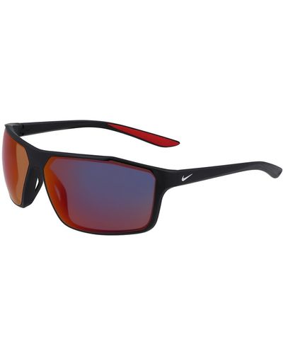 Nike Windstorm 65mm Mirrored Rectangular Sunglasses - Multicolor