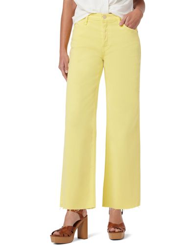 Hudson Jeans Rosie High Rise Wide Leg Ankle Crop Pants - Yellow