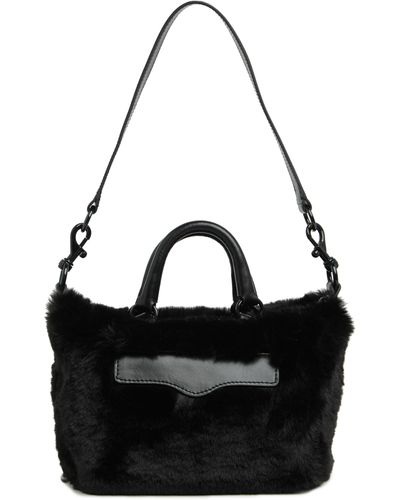 Rebecca Minkoff Mab Bittie Faux Fur Crossbody Bag - Black