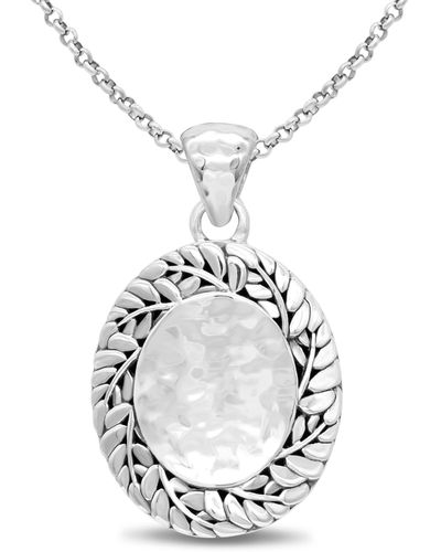DEVATA Sterling Silver Filigree Pendant Necklace - Metallic
