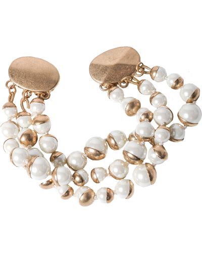 Saachi 8-10mm Freshwater Pearl Bracelet With Magnetic Clasp - White