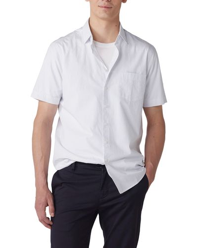 Rodd & Gunn Beethams Original Fit Dot Print Short Sleeve Button-up Shirt - White