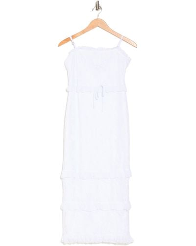 Bebe Lace Ruffle Maxi Dress - White