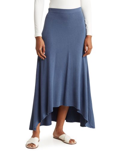 Go Couture Asymmetric Hi-low Skirt - Blue
