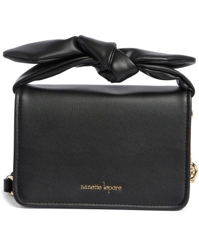 Nanette Lepore Bow Top Handle Crossbody Bag - Black