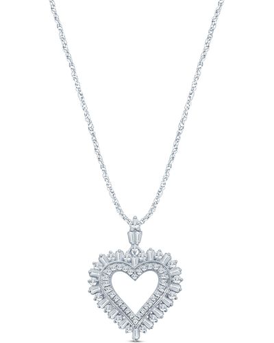 Zac Posen Truly Open Diamond Heart Pendant Necklace - Blue