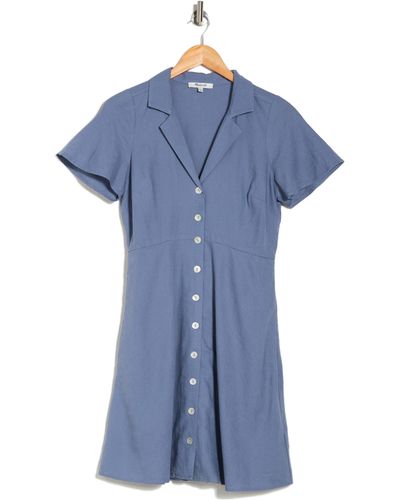 Madewell Kathy Retro Short Sleeve Mini Shirtdress - Blue