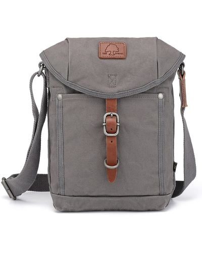 The Same Direction Forest Flap Canvas Crossbody Bag - Gray