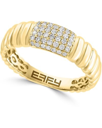 Effy 14k Gold Diamond Pavé Ring - Metallic