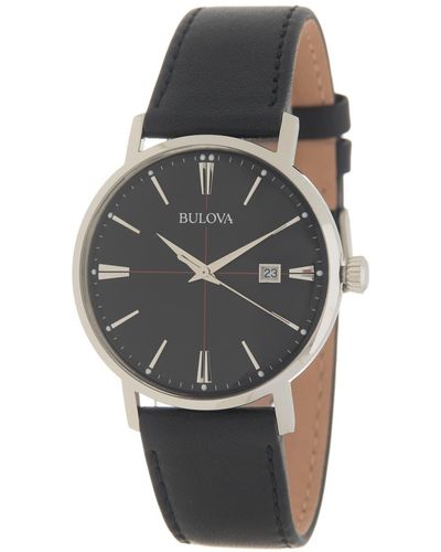 Bulova Quartz Leather Strap Watch - Brown