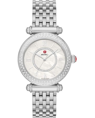 Michele Caber Diamond Bracelet Watch - White