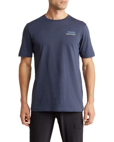 Travis Mathew Collateral Damage Cotton Graphic T-shirt - Blue