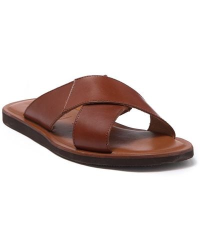 To Boot New York Miramare Leather Slide Sandal - Brown