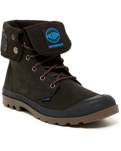 Palladium Baggy Leather Gusset Work Boot - Waterproof - Black