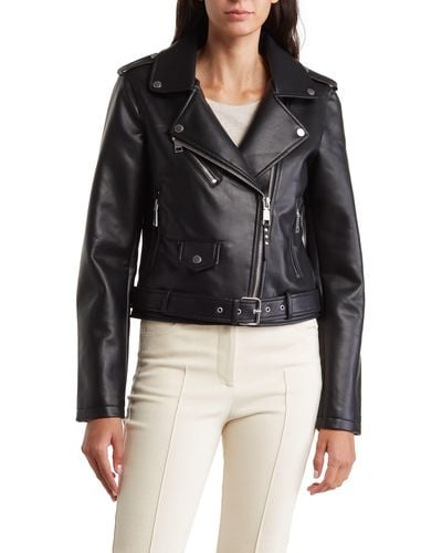 Rebecca Minkoff Faux Leather Moto Jacket - Black