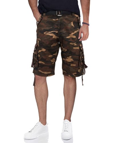 Xray Jeans Belted Cargo Shorts - Brown