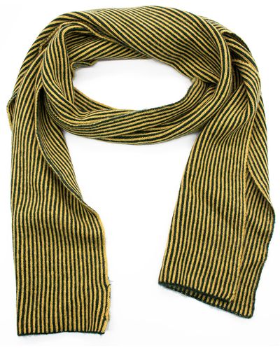 Portolano Stripe Knit Scarf - Green