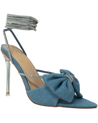 In Touch Footwear Mayana Bow Clear Heel Sandal - Blue