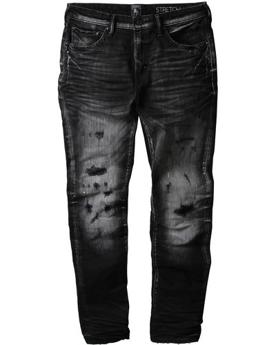 PRPS Le Sabre Stretch-majestic Destroyed Jeans In Black At Nordstrom Rack