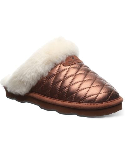 BEARPAW Effie Genuine Sheepskin Fur Lined Slipper - Brown