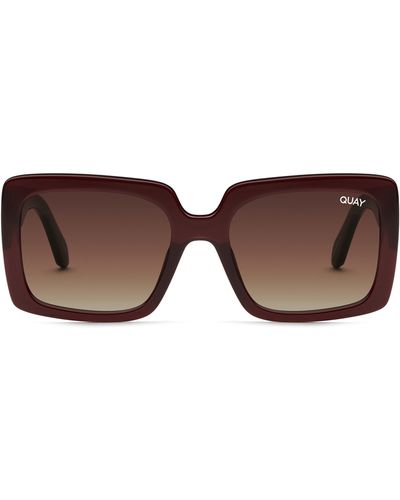 Quay X Paris Total Vibe 54mm Square Sunglasses - Brown