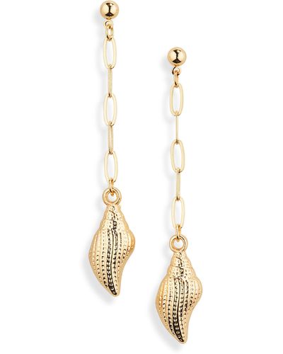 Tasha Seashell Drop Earrings - Metallic