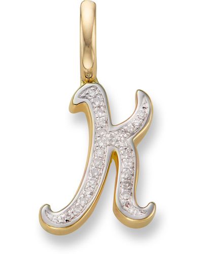 Monica Vinader Diamond Alphabet Pendant - Metallic