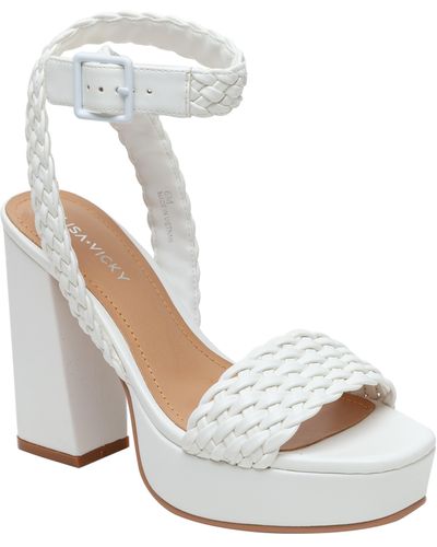 Lisa Vicky Jewel Platform Sandal - White