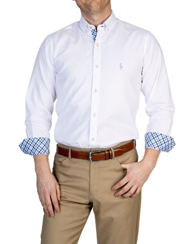 Tailorbyrd Solid Stretch Button-down Shirt - White