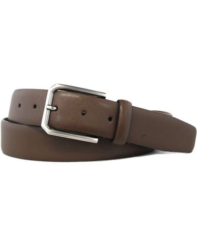 W. Kleinberg Crisscross Leather Belt - Brown