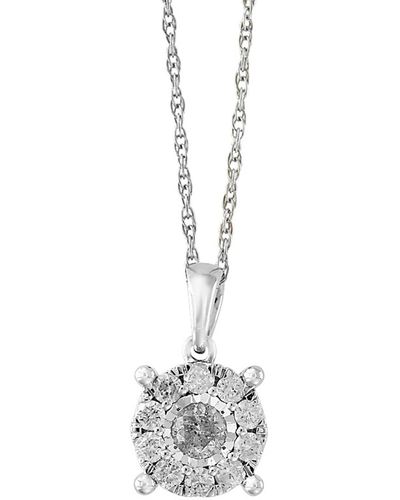 Effy 14k White Gold Diamond Disc Pendant Necklace