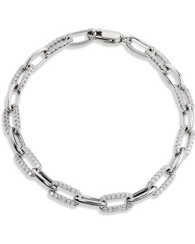 Savvy Cie Jewels Sterling Silver Micro Crystal Pavé Bracelet - White