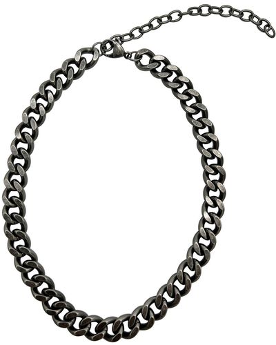 Adornia Water Resistant Curb Chain Necklace - Black