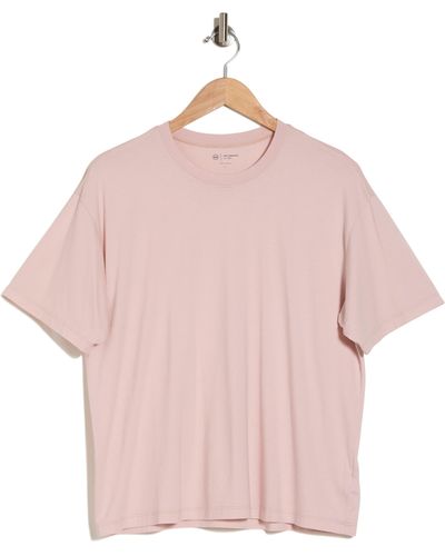 AG Jeans Oversized Fit Crewneck Cotton T-shirt - Pink